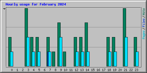 Hourly usage for February 2024
