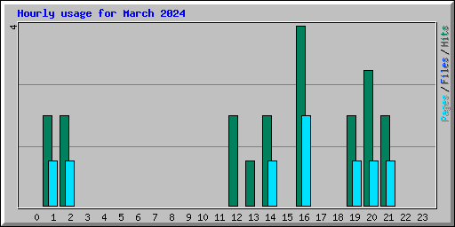 Hourly usage for March 2024