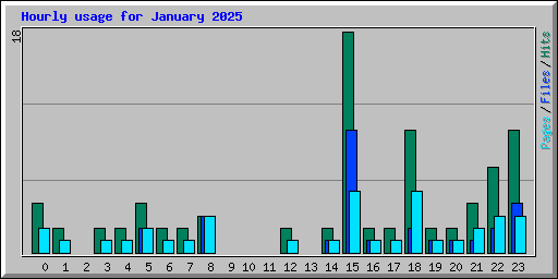 Hourly usage for January 2025